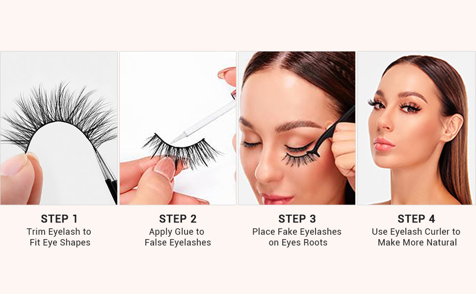 Mink False Eyelashes 06 - 5 Pairs 6D Cat-Eye Lashes with Natural Fluffy Look