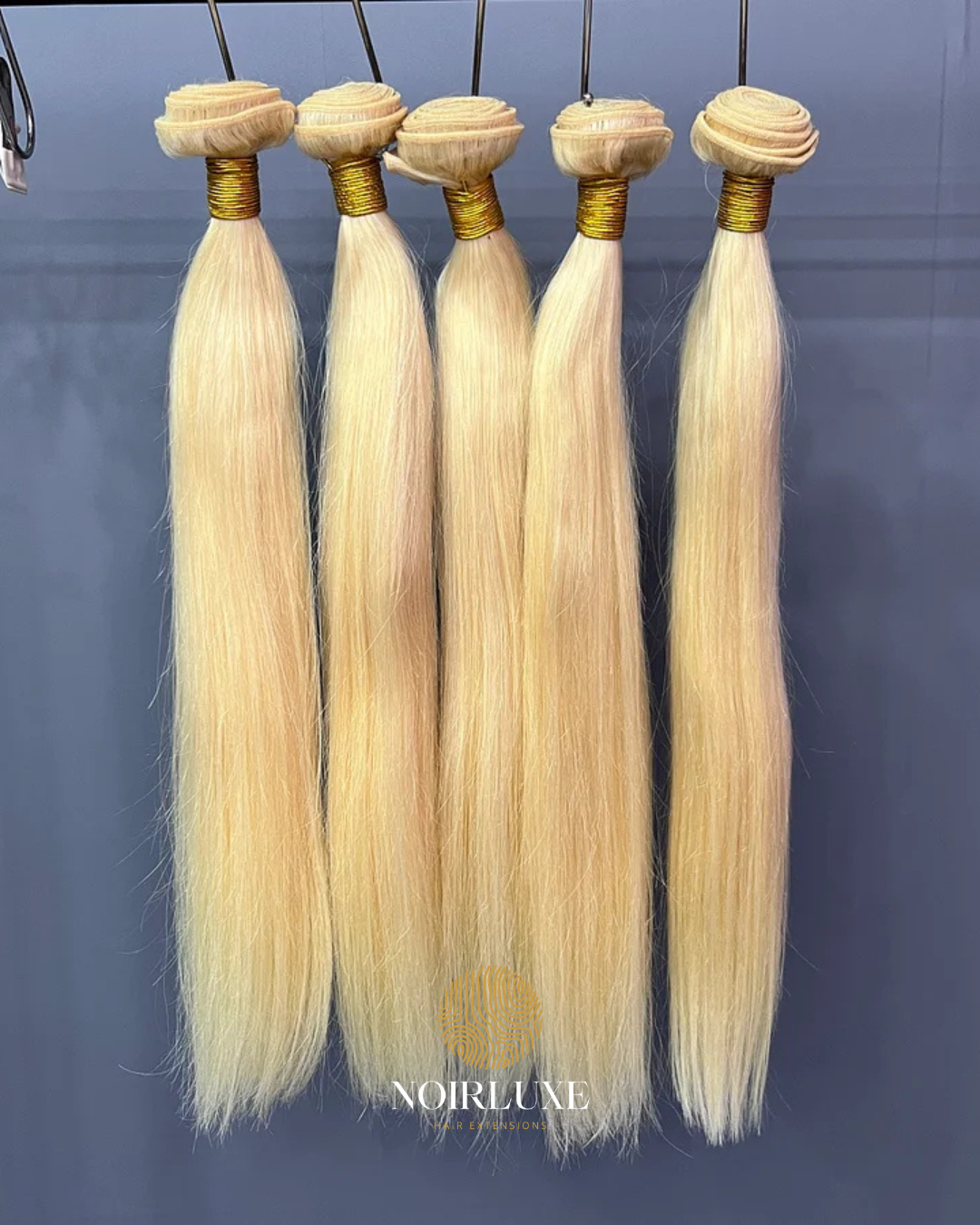 NoirLuxe 613 blonde straight human hair bundle pre-coloured