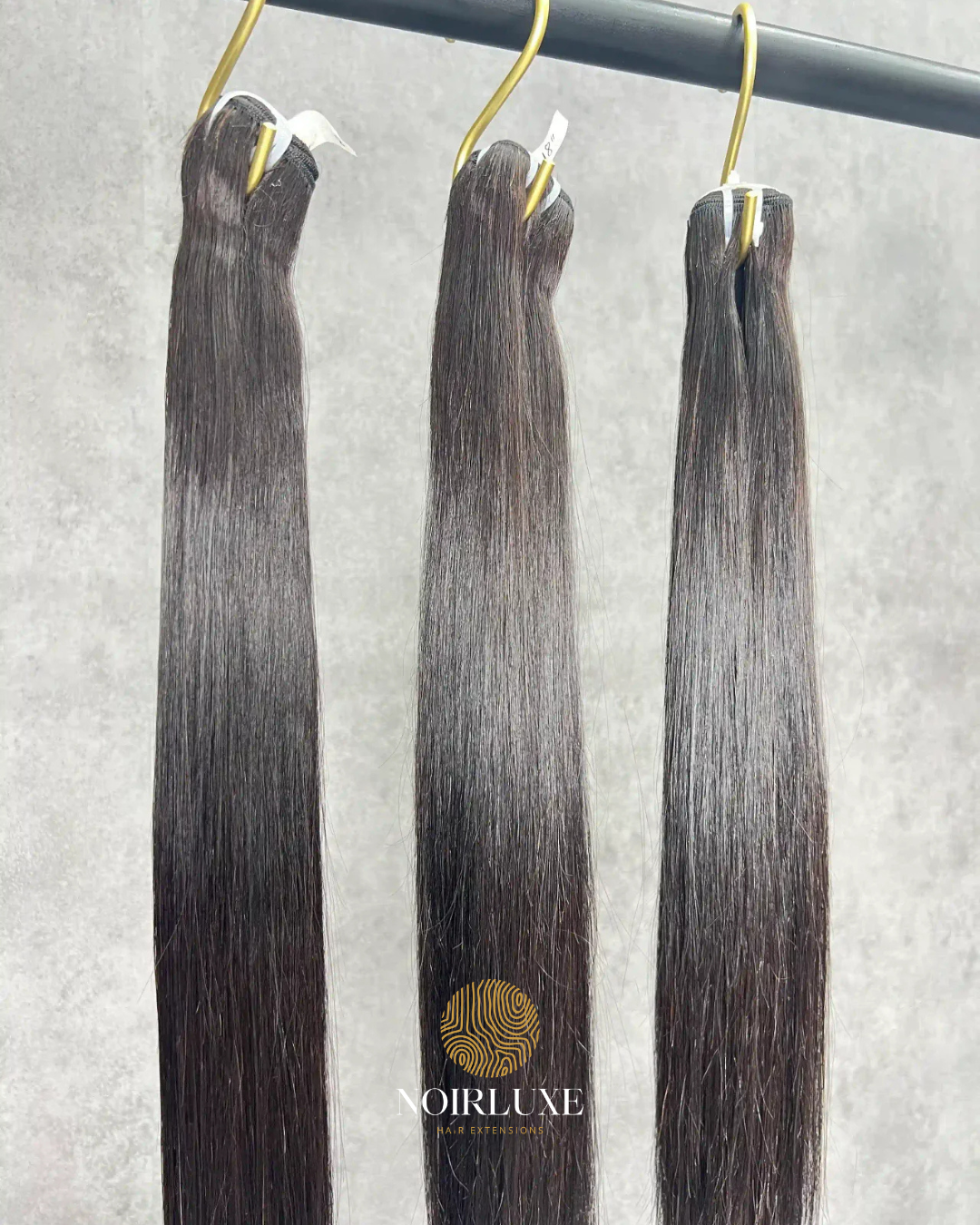 NoirLuxe virgin straight human hair bundle in natural black