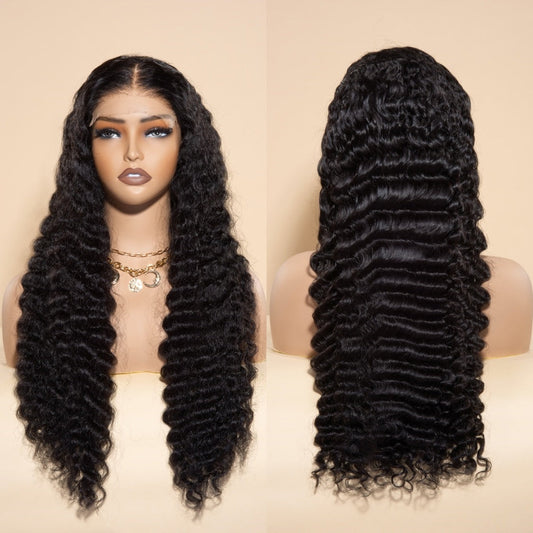 XBL Hair 4x4/5x5/6x6 Bleached Knots HD Lace Closure Wig Pineapple Wave Human Hair Wig Single Knot